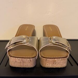 Stylish Gold Women's Platform Sandals 11M